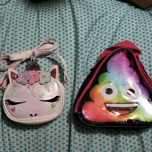 Unicorn purse and emoji little cooler